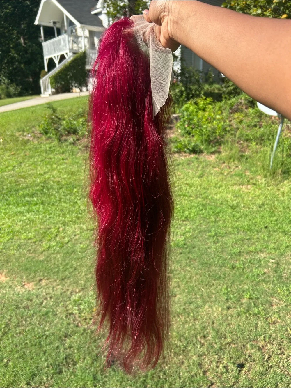 Burgundy Wig Human Hair 13x6 HD Lace Front Straight Wig 180 Density 28inch